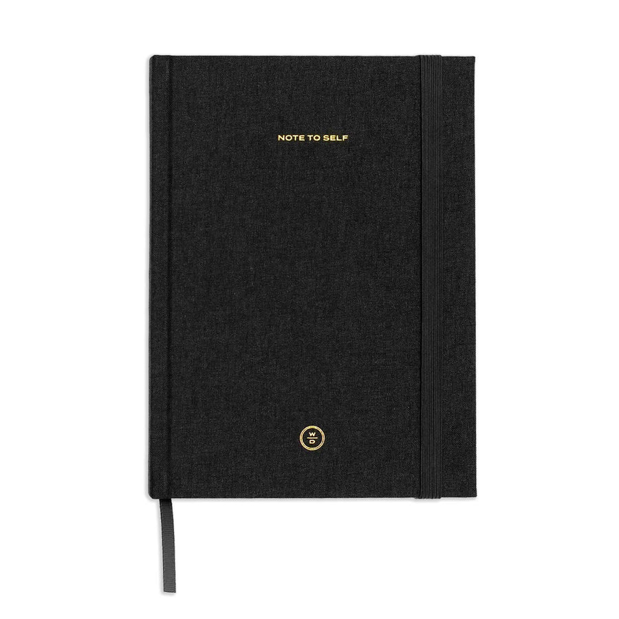 Wit & Delight - Black Linen Note To Self Journal