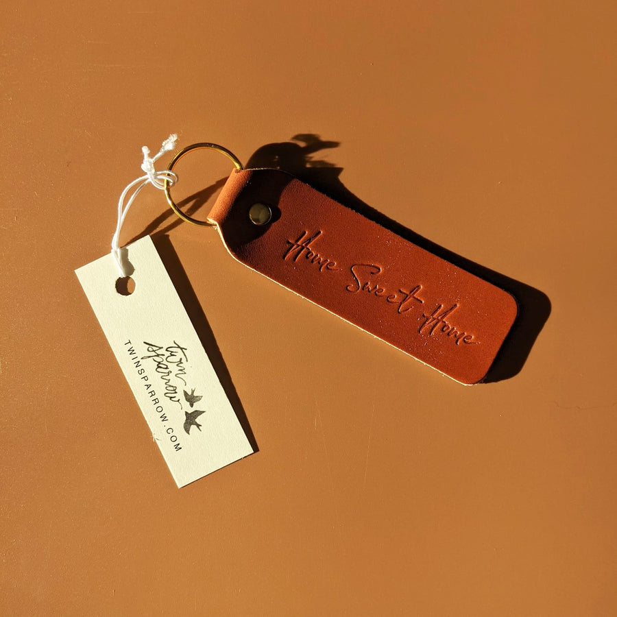 Twin Sparrow - Home Sweet Home Leather Keychain