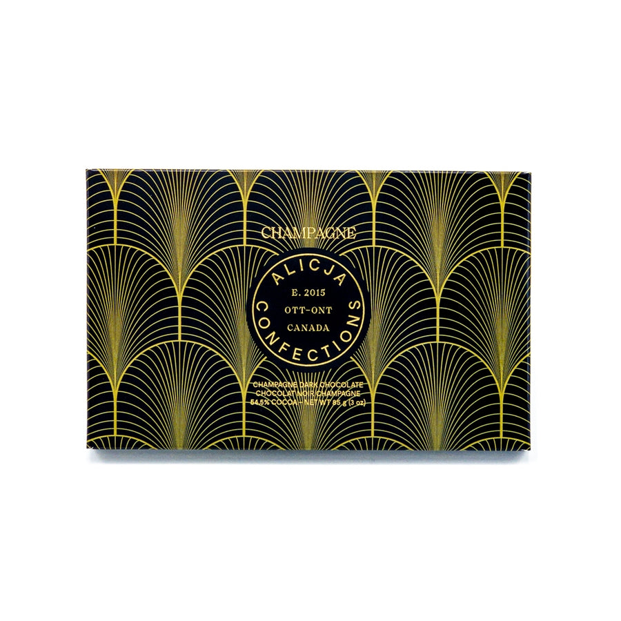 Alicja Confections - Champagne Dark Chocolate Postcard Chocolate Bar
