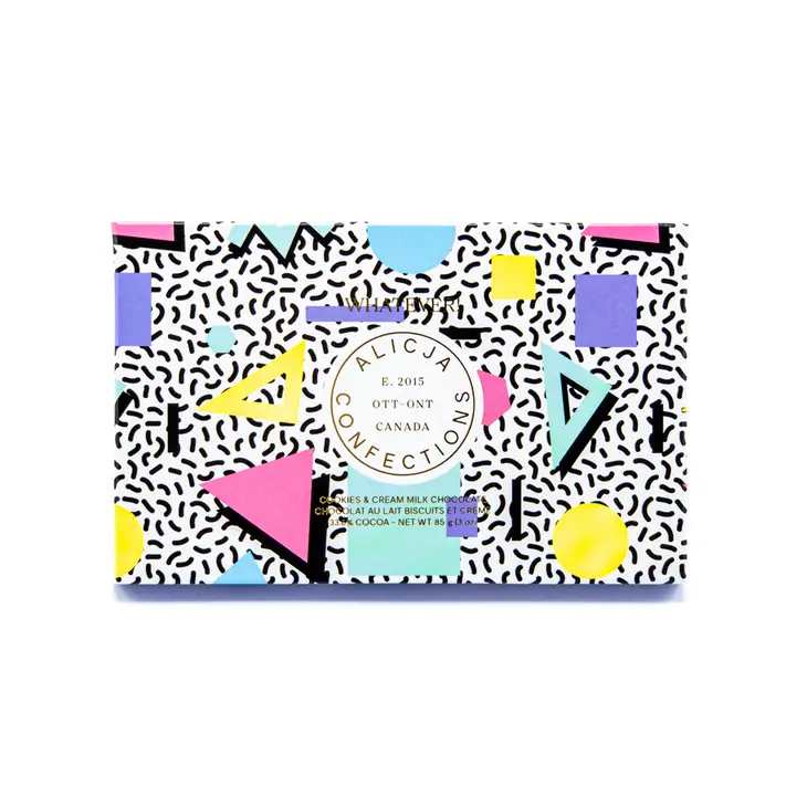Alicja Confections - Whatever! Cookies and Cream Postcard Chocolate Bar