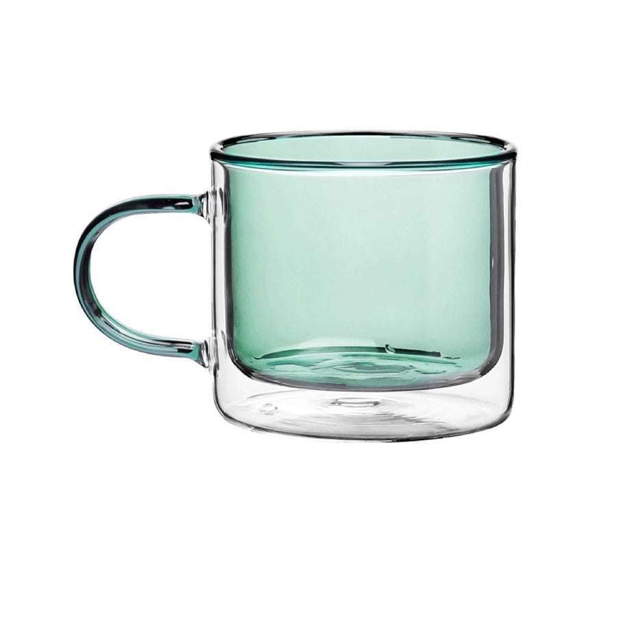 Blissible Box -  Green Double Walled Glass Mug