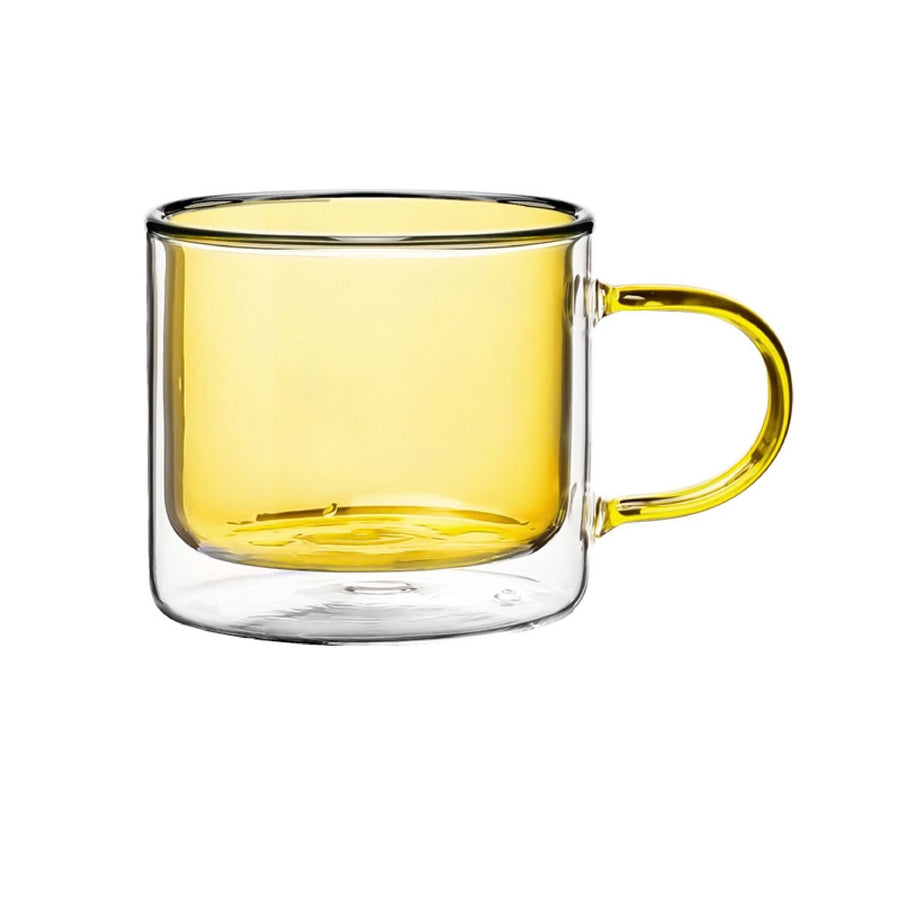 Blissible Box -  Yellow Double Walled Glass Mug